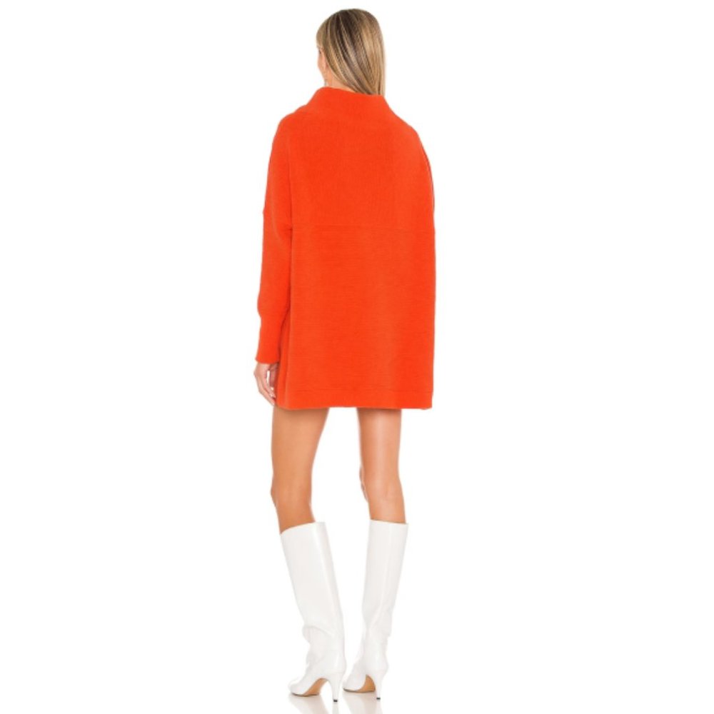 Free People 'Ottoman' Ribbed Slouchy Tunic Sweater, Audacious Orange - Picture 4 of 4